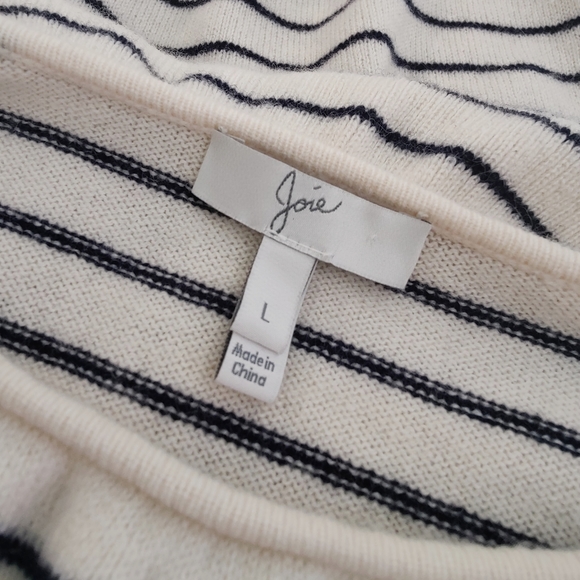 Joie Delbin Stripe Cold Shoulder Sweater L - Picture 5 of 9